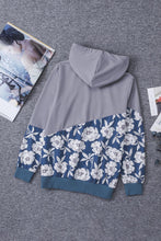 Load image into Gallery viewer, Floral Splicing Cowl Neck Hoodie