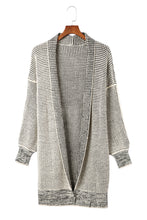 Load image into Gallery viewer, Plaid Knitted Long Open Front Cardigan