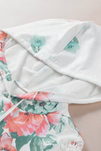 Load image into Gallery viewer, Floral Print Lace Contrast Long Sleeve Hoodie