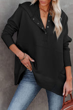 Load image into Gallery viewer, Batwing Sleeve Pocketed Henley Hoodie