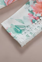 Load image into Gallery viewer, Floral Print Lace Contrast Long Sleeve Hoodie
