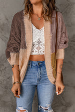 Load image into Gallery viewer, Color Block Loose Open Front Knitted Cardigan
