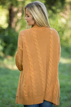Load image into Gallery viewer, Mustard Knit Texture Long Cardigan