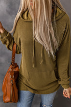 Load image into Gallery viewer, Ribbed Drawstring Pullover Hoodie with Kangaroo Pocket