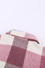 Load image into Gallery viewer, Plaid Color Block Buttoned Long Sleeve Jacket with Pocket