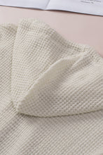 Load image into Gallery viewer, Waffle Knit Buttons Ruffled Hooded Top