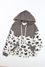 Load image into Gallery viewer, Print Color Block Pocketed Drawstring Hoodie
