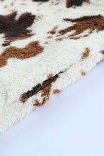 Load image into Gallery viewer, Zip Collar Cow Print Fleece Sweatshirt