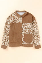 Load image into Gallery viewer, Leopard Print Corduroy Long Sleeve Jacket