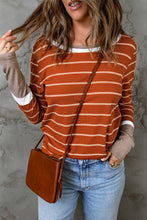 Load image into Gallery viewer, Extend Color Block Cuffs Rib Knit Striped Pullover