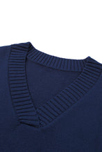 Load image into Gallery viewer, Dark Blue Knit Vest Pullover Sweater