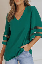 Load image into Gallery viewer, Flare Sleeve V Neck Loose Blouse