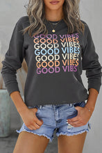 Load image into Gallery viewer, GOOD VIBES Graphic Pullover Sweatshirt
