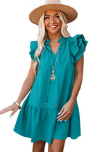 Load image into Gallery viewer, Tiered Ruffled Sleeves Mini Dress with Pockets