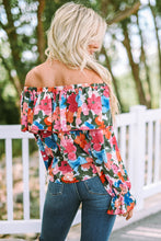Load image into Gallery viewer, Floral Print Ruffled Off Shoulder Blouse