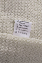 Load image into Gallery viewer, Waffle Knit Buttons Ruffled Hooded Top