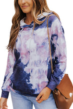 Load image into Gallery viewer, Multicolor Kangaroo Pocket Pullover Tie-dye Hoodie