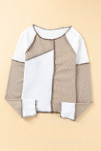 Load image into Gallery viewer, Irregular Color Block Seaming Trim Rib Knit Top