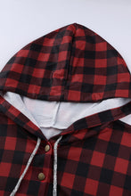 Load image into Gallery viewer, Plaid Splicing Pocketed Gray Hoodie