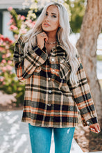 Load image into Gallery viewer, Geometric Plaid Print Pocketed Shacket
