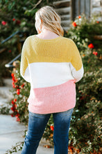 Load image into Gallery viewer, Colorblock Bubble Sleeve Plus Size Sweater