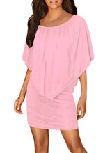 Load image into Gallery viewer, Multiple Dressing Layered Pink Mini Poncho Dress