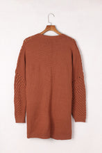 Load image into Gallery viewer, Open Front Woven Texture Knitted Cardigan with Pockets