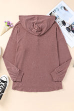 Load image into Gallery viewer, Buttoned High and Low Hem Hoodie
