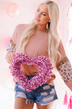 Load image into Gallery viewer, Leopard Sequin Splicing Sleeves Textured Knit Top
