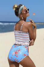 Load image into Gallery viewer, High Waist Printed Smocked Bikini