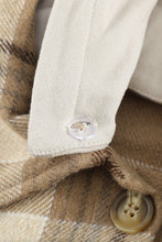 Load image into Gallery viewer, Khaki Khaki Plaid Shirt Hooded Jacket