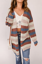 Load image into Gallery viewer, Striped Color Block Hollowed Knit Cardigan