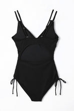 Load image into Gallery viewer, Adjustable Straps Ribbed Knit One Piece Swimsuit