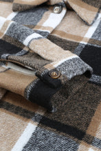 Load image into Gallery viewer, Plaid Print Buttoned Shirt Jacket