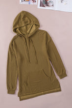 Load image into Gallery viewer, Ribbed Drawstring Pullover Hoodie with Kangaroo Pocket