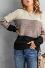 Load image into Gallery viewer, Color Block Netted Texture Pullover Sweater