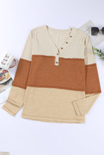 Load image into Gallery viewer, Striped Color Block Henley Top