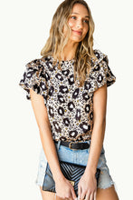 Load image into Gallery viewer, Ruffled Sleeveless O Neck Leopard Blouse

