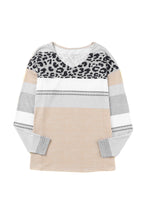 Load image into Gallery viewer, Leopard Color Block V Neck Top