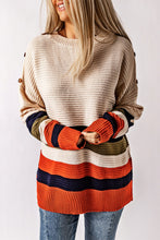 Load image into Gallery viewer, Buttoned Shoulder Drop Shoulder Striped Sweater