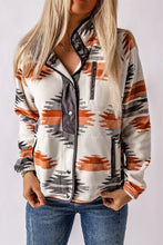 Load image into Gallery viewer, Western Aztec Snap Buttoned Fleece Jacket