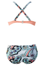 Load image into Gallery viewer, Sexy Pink Padded Gather Push-up Bikini Set