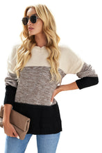 Load image into Gallery viewer, Color Block Netted Texture Pullover Sweater