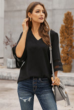 Load image into Gallery viewer, Flare Sleeve V Neck Loose Blouse
