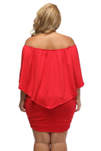 Load image into Gallery viewer, Plus Size Multiple Dressing Layered Red Mini Poncho Dress