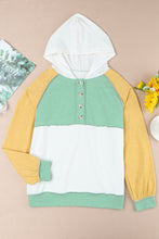 Load image into Gallery viewer, Colorblock Button Accent Pullover Hoodie