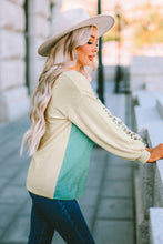 Load image into Gallery viewer, Patchwork Color Block Ribbed Long Sleeve Top