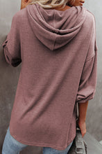 Load image into Gallery viewer, Buttoned High and Low Hem Hoodie