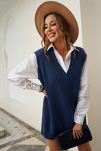 Load image into Gallery viewer, Dark Blue Knit Vest Pullover Sweater
