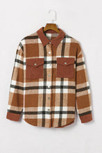 Load image into Gallery viewer, Pocketed Buttoned Plaid Shirt Jacket